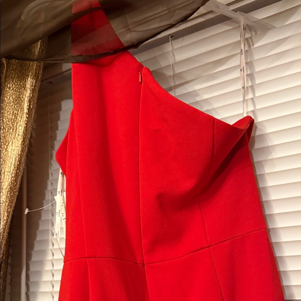 Chic One-Shoulder Red Dress - Picture 8 of 9